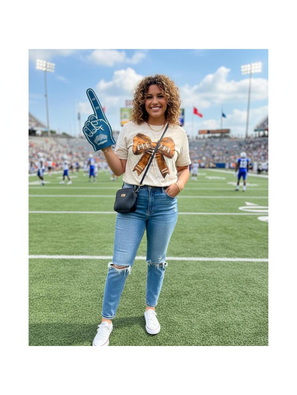 Bella + Canvas Women's Fall Vibes Football Graphic Tee Last one